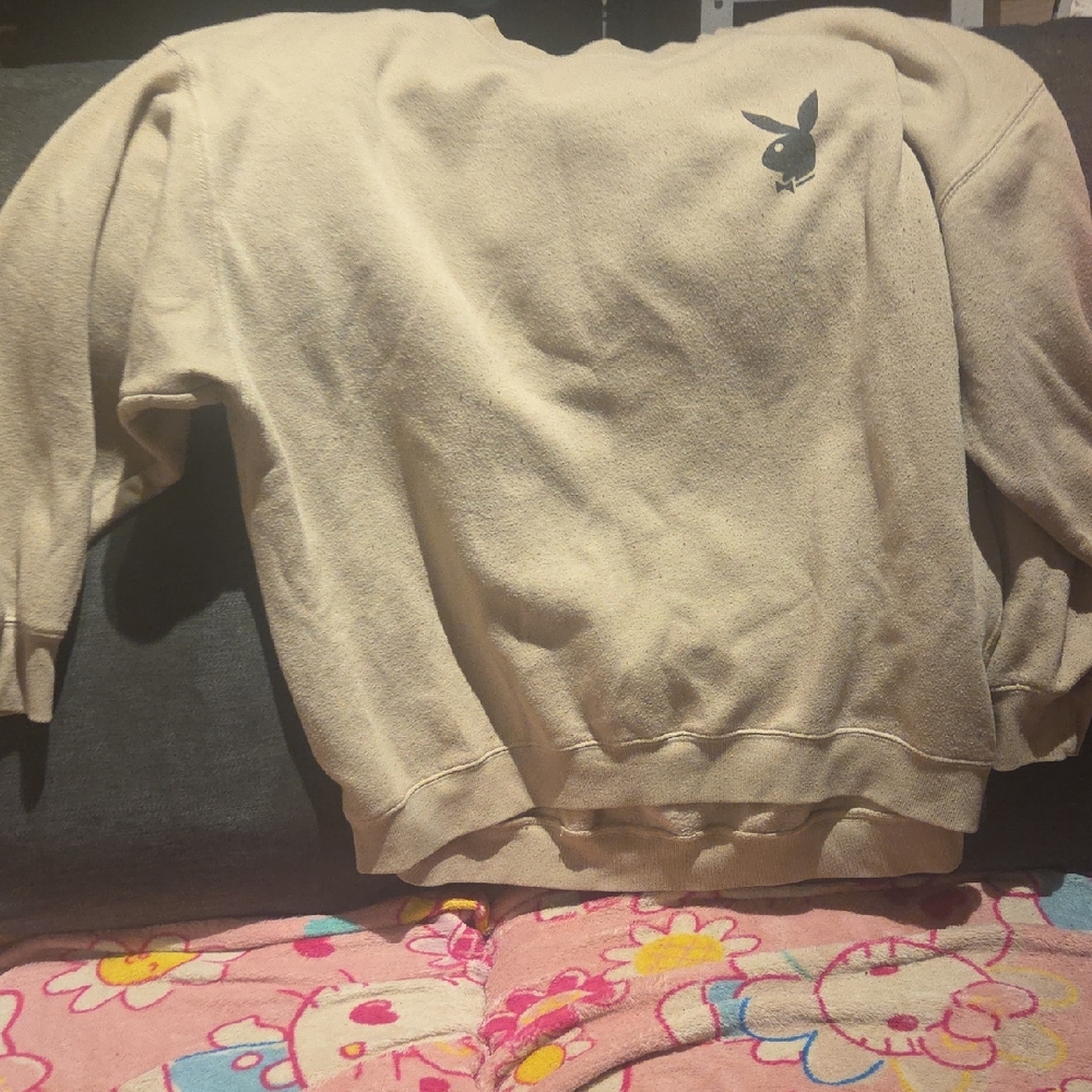 PLAYBOY Tan Sweatshirt with Iconic Logo